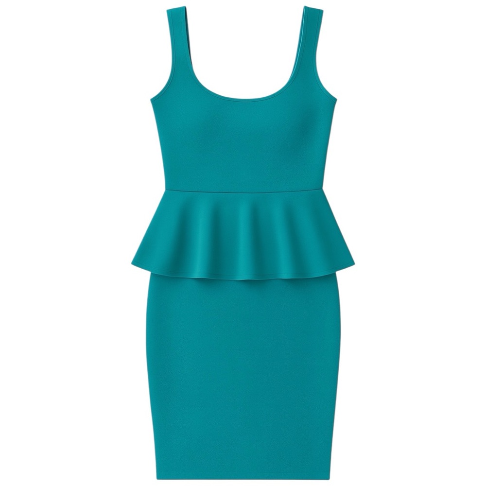 Forever 21 • Peplum Fitted Tank Dress • Teal • Size S